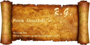 Renk Gusztáv névjegykártya
